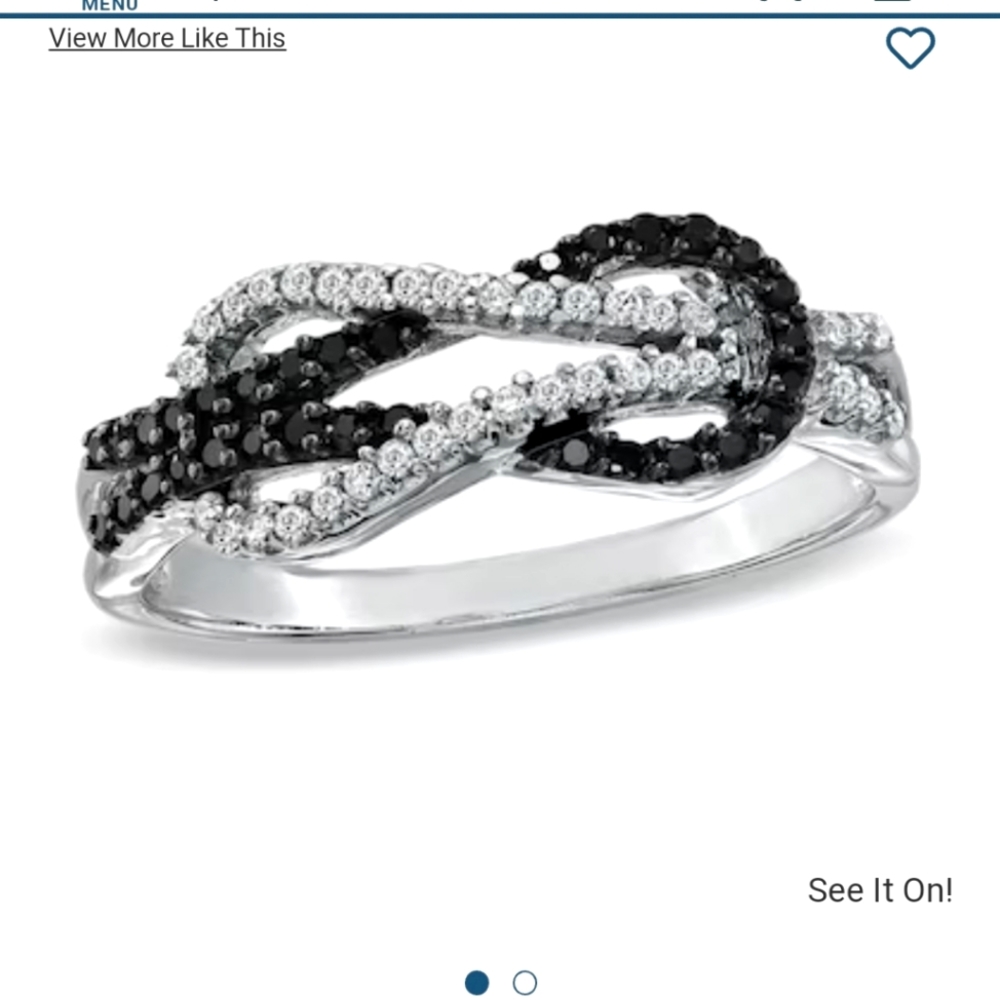 Infinity knit diamond ring 6.5
